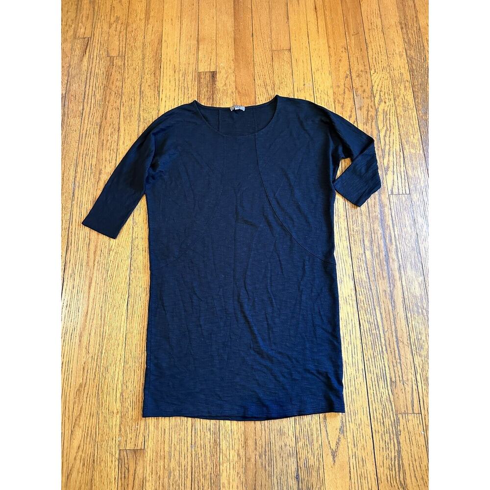 Lila P Black 3/4 Sleeve T-shirt Dress Knee Length size XS EUC